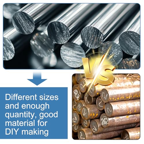 STARVAST Edelstahlstäbe, 10 Stück Edelstahl Rundstäbe 8mm x 300mm Rundstab 304 Edelstahl Rundstangen Metallstange Stabstahl Solide Vollrundstab Rundstahl für DIY Handwerk Modellauto Flugzeug