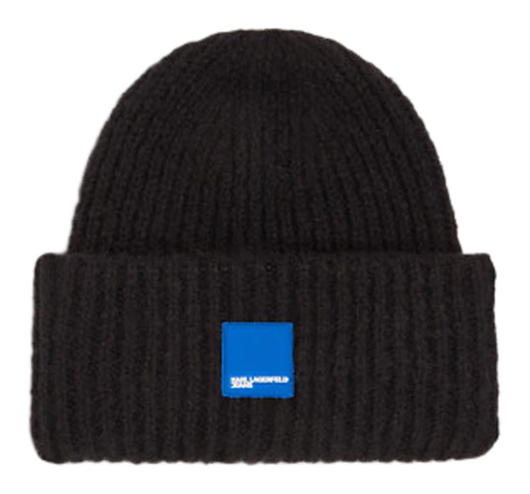 KARL LAGERFELD JEANS Men Box Logo Beanie Black One Size
