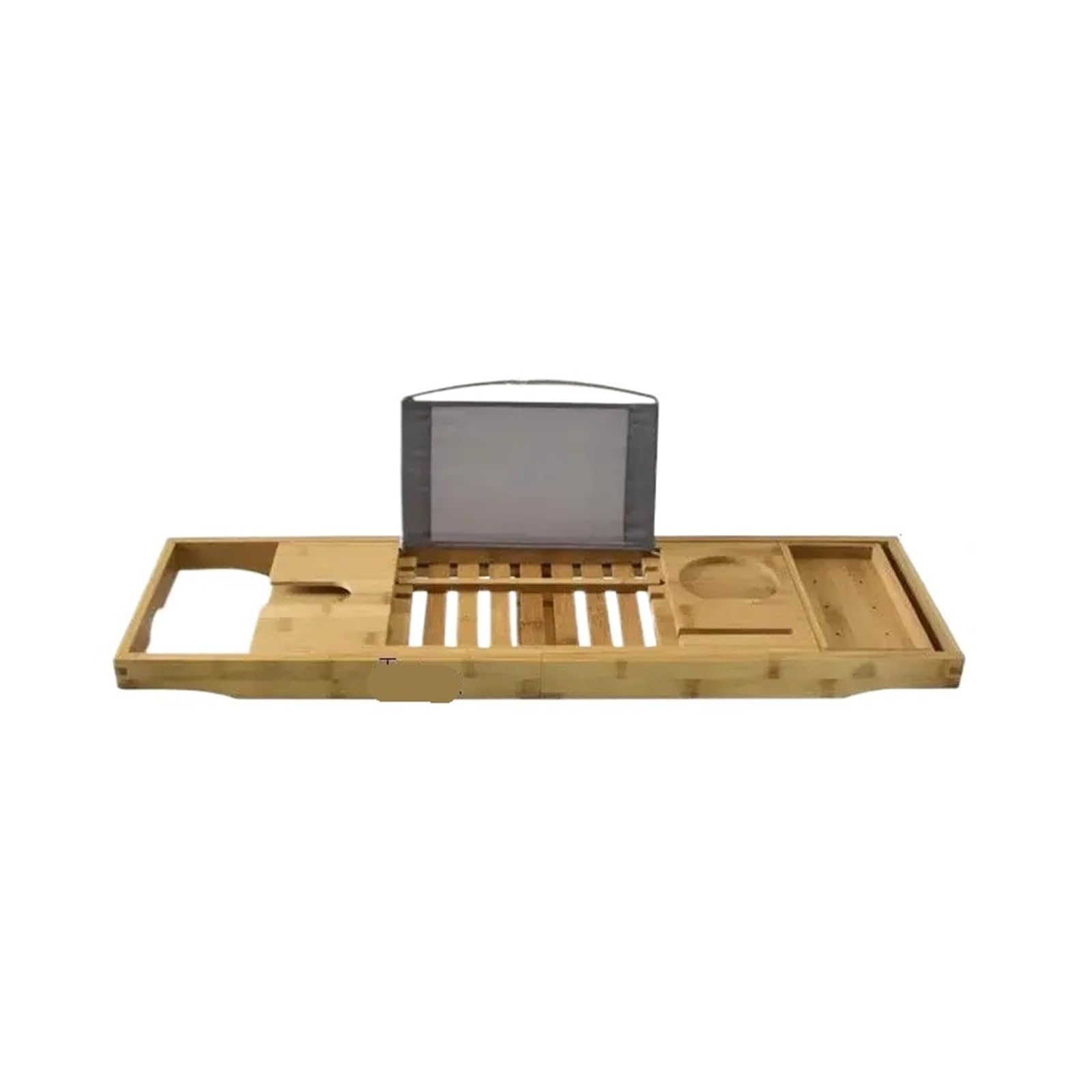 Bandeja de bambú ajustable para bañera – Nizer de madera con teléfono para libro de vino y soporte para jabón, accesorio de spa perfecto para relajarse en el baño y el hogar