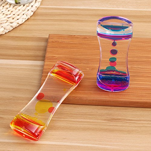 BESTOMZ 2pcs Water Motion Double Colors Liquid Bubble Timer ,Liquid Motion Bubbler for Sensory Play, Fidget Toy, Children Activity