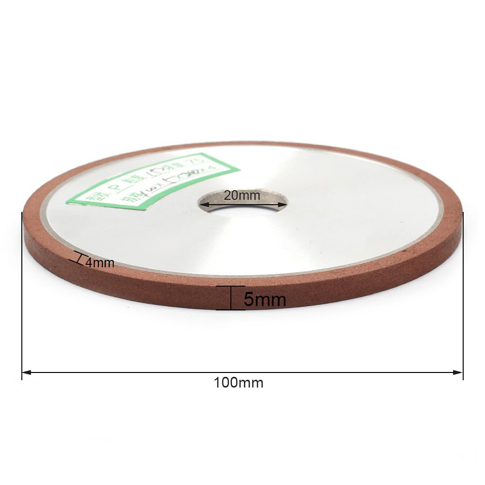 1 pièce 100 mm meule abrasive diamantée plate pour acier allié céramique verre jade meulage # 150/240/320/400, 100 x 20 x 4 x 10 mm, 320