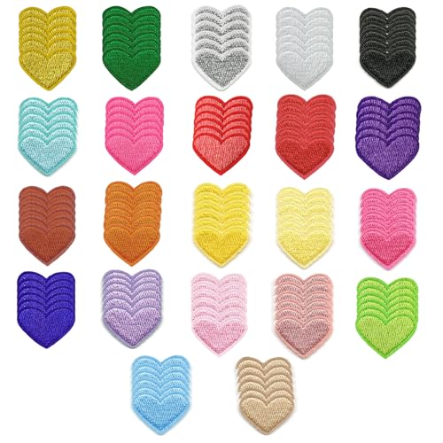 132PCS Heart Iron on Patches Mini Heart Patches for DIY & Craft Decor