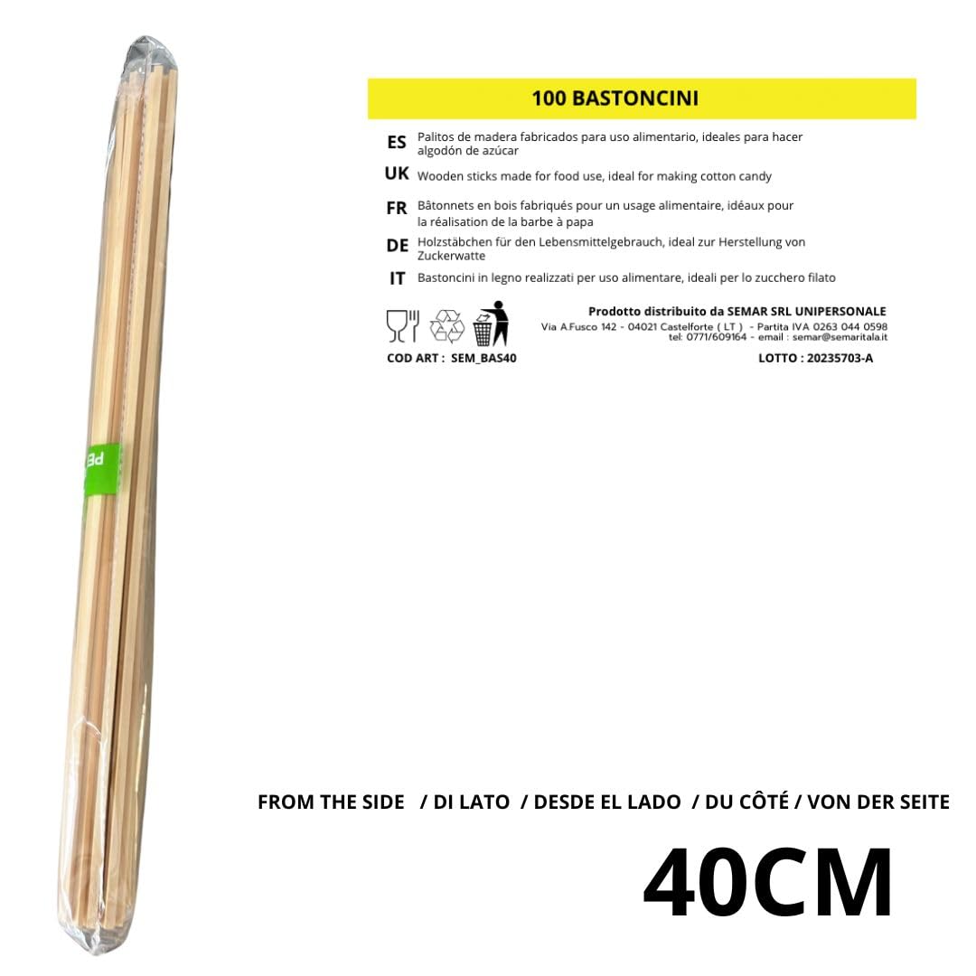 Bastoncini per Zucchero filato da 40 cm | 200 pezzi