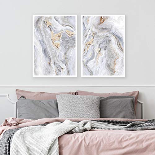 Peinture abstraite sur marbre gris en toile d'art mural de qualité premium