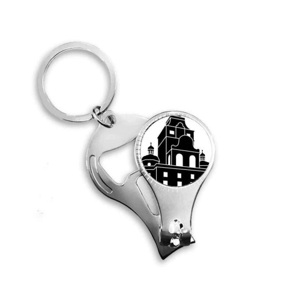 Porte-clés avec décapsuleur bâtiment architecture cadeau idéal