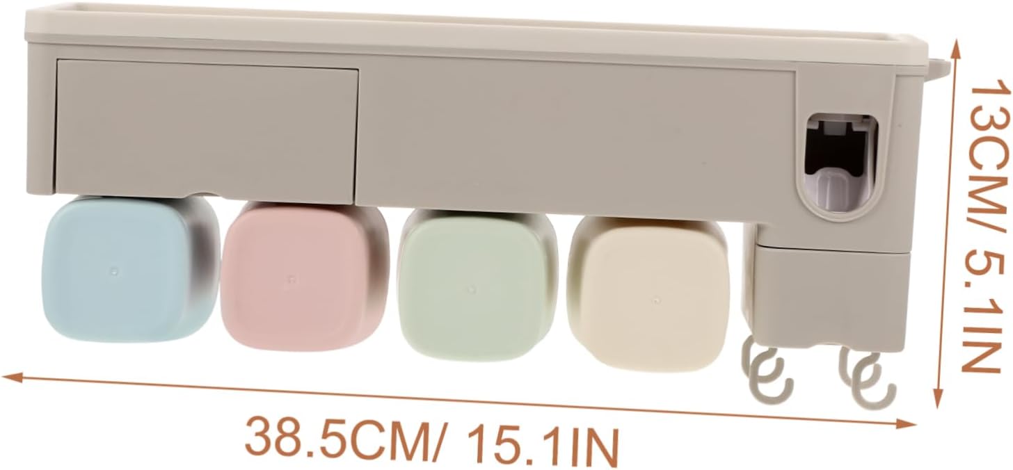 Cabilock Bathroom Wall Mount Rack Toothbrush Holder Organizing Stand Kitchen Storage Shelf Wall-Mounted Toothbrush Holder