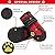 PK.ZTopia Dog Boots, Waterproof Dog Boots, Dog Rain Boots,Dog Booties with Reflective Rugged Anti-Slip Sole and Skid-Proof,Outdoor Dog Shoes for Medium to Large Dogs (Black-Red 4PCS).