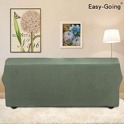 Image of Easy-Going Stretch Oversized Sofa Slipcover 1-Piece Sofa Cover Furniture Protector Couch Soft with Elastic Bottom for Kids, Polyester Spandex Jacquard Fabric Small Checks Greyish Green
