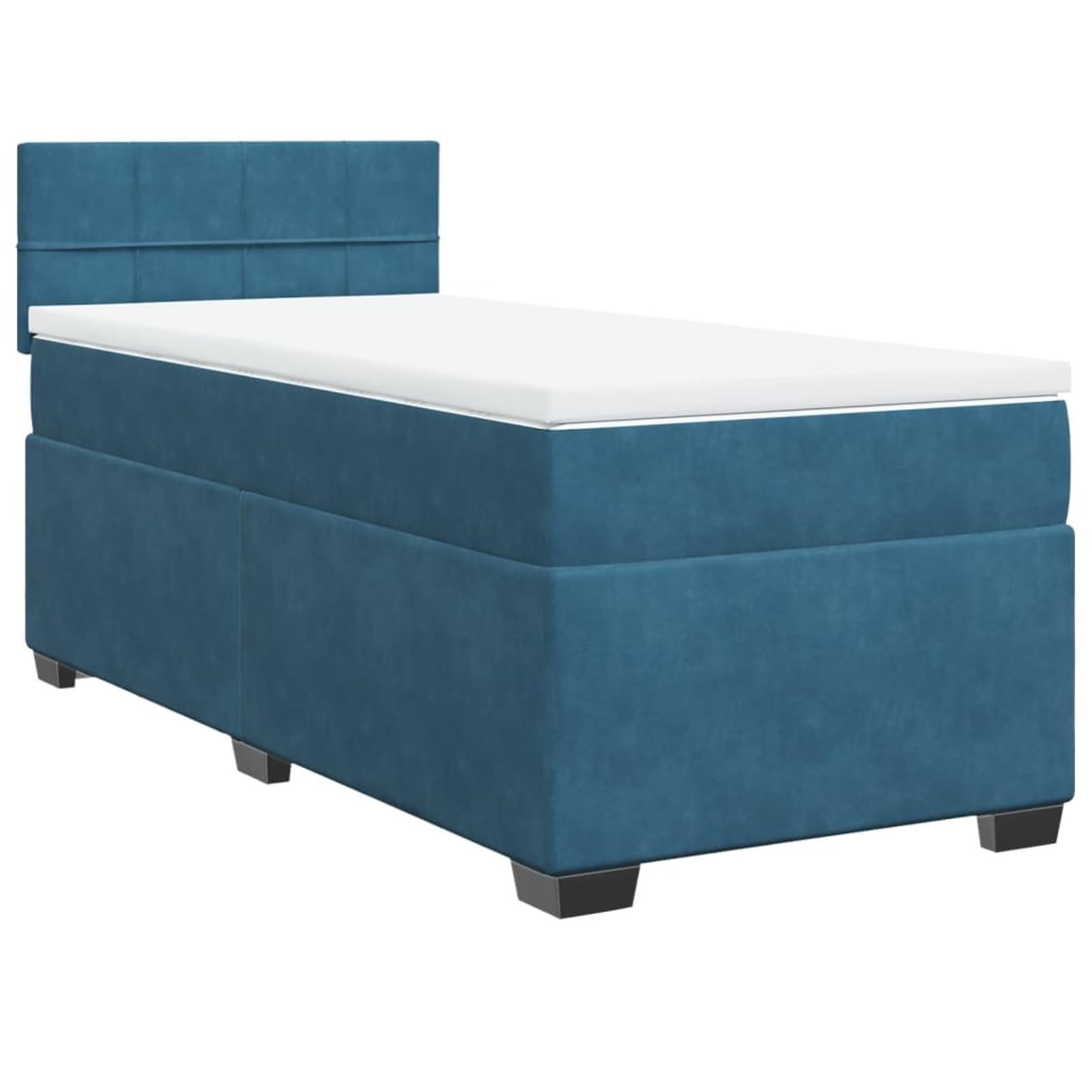 Boxspringbett mit Matratze Dunkelblau 90x190 cm Bett Boxspringbett Bett Mit Matratze Polsterbett Schlafzimmer MöBel Samt - 3286202