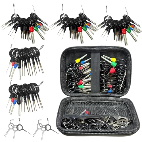 Euablfo 82-Teiliges Auspinwerkzeug Set KFZ Automotive Terminal Removal Tool Kit für Auto Stecker Kabelbaum Entriegelungswerkzeug Spezialwerkzeug für Elektrik & KFZ-Werkstatt