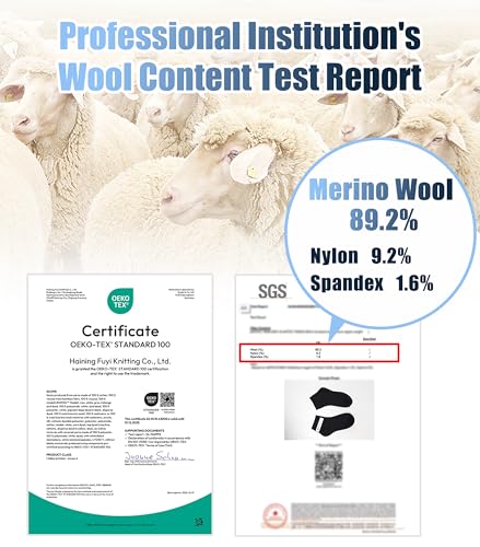 Image of Merino Wool Ankle Socks, Men's Women's 90% Wool Athletic Thin Running Moisture Wicking Socks, 3 Pairs