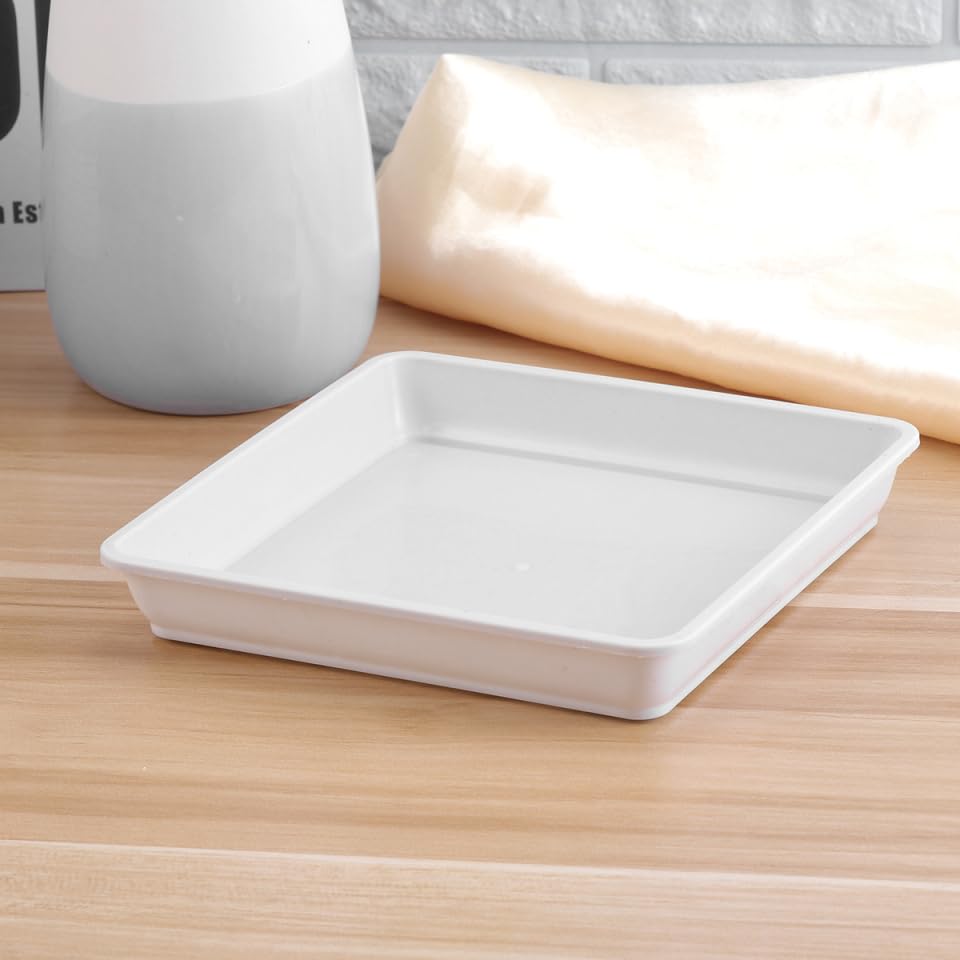 Fippy 60 Pezzi Vasi di Plastica per Piante, 7cm Vasi Quadrati per Piante con Vassoi ed