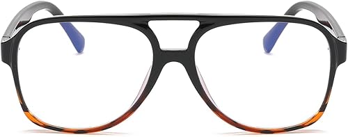 Miniatura 8 de JOVAKIT Gafas de aviador con luz azul para mujeres y hombres, moda retro de los años 70, marco de aviador, gafas de ojo para computadora, antifatiga
