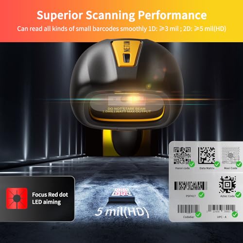 NETUM Upgraded QR Industrial Bluetooth Barcode Scanner with Charging Dock - Image 3