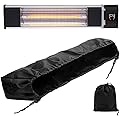 Kecugres Black Electric Mounted Patio Heater Cover - Waterproof Heater Cover, Dustproof Infrared Heater Covers 420D Oxford for Indoor Outdoor Garage Backyard Hanging Patio Heaters (Black)