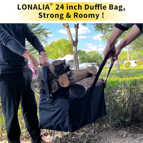 LONALIA 70L Reisetasche Groß mit Schultergurt - Aufbewahrungstasche Transporttasche für Reisen Umzug Camping 61x30x38cm (Schwarz)