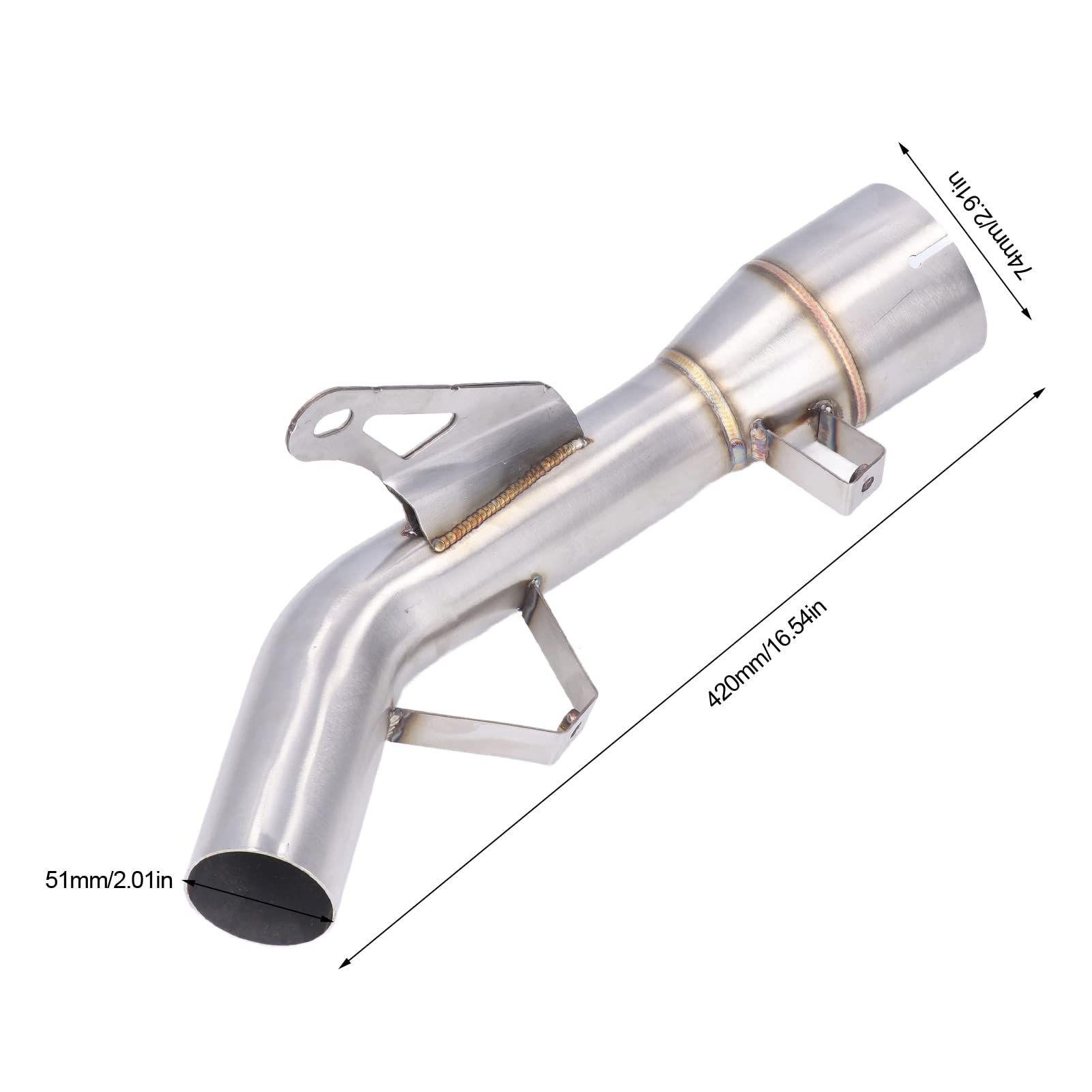 Tubo Centrale di Scarico per Moto, di Scarico Completo del Silenziatore 304 Tubo di Collegamento Centrale Resistente Al Calore in Acciaio Inossidabile di Ricambio per Z900