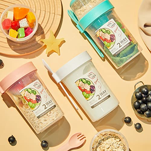 Mumufy 3 Pcs Salad Shaker Cup With Lids And Fork Fresh Salad Shaker Container For Lunch,Keep Fit Salad Dressing Shaker For Portable Breakfast Meal Vegetable And Fruits  thumb #6