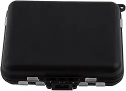 Caixa de equipamento de pesca preta com 26 compartimentos, caixa organizadora de plástico para ganchos, pesos, moscas, capas transparentes, caixas de iscas internas organizadas e organizadas para