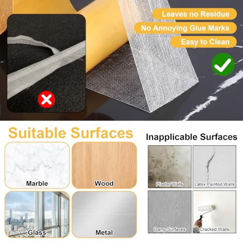 Image of Heavy-Duty Double Sided Tape, 1inch x 33FT Clear Tape with Residue-Free