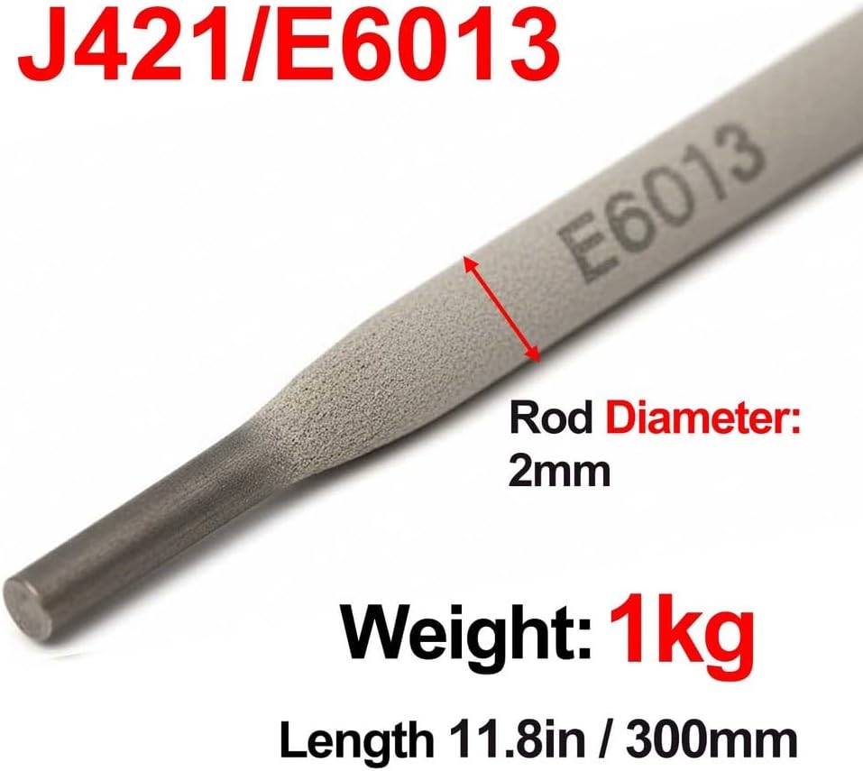 E6013 Welding Rods Diameter 2MM General Purpose ARC Carbon Steel Sticks Steady ARC Length 300MM Minimal Spatter Electrodes,1KG