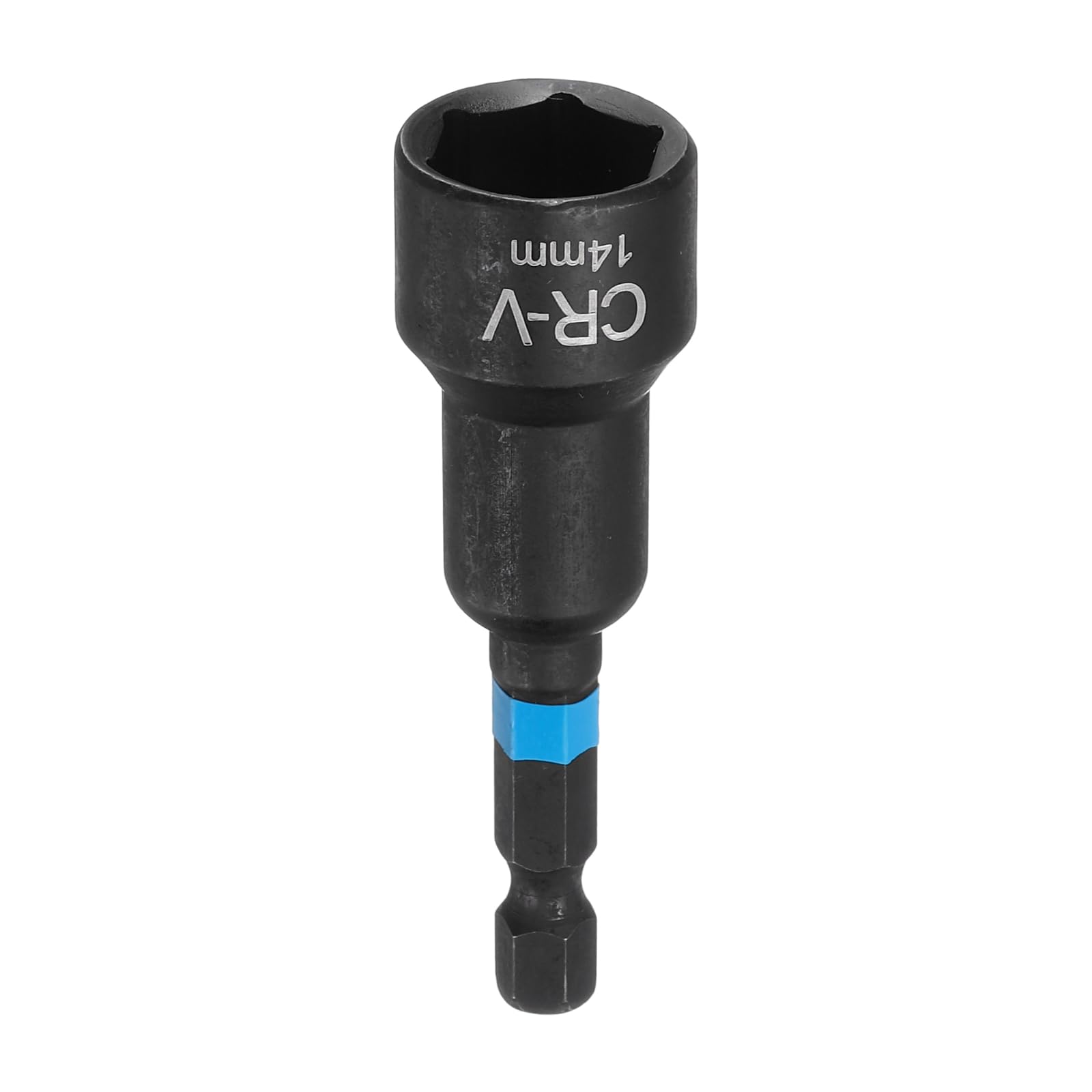 sourcing map Nut Driver Drill Bit 14mm Metric Socket 1/4" Hex Shank 2.56" (65mm) Magnetic 6-Point Sockets Quick Change Cr-V Steel Bolt Setters for Power Drill Drivers