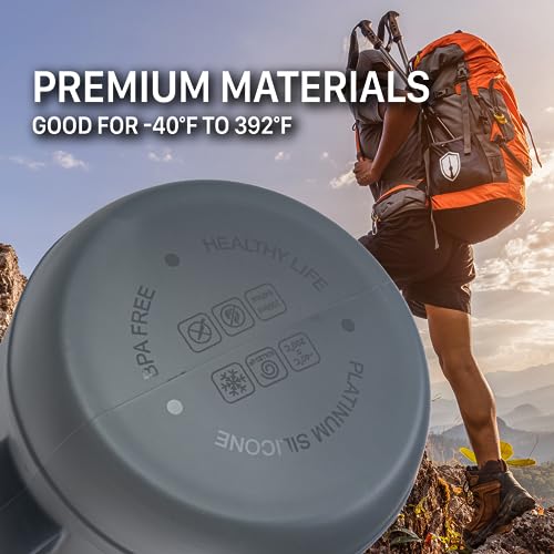 Collapsible Water Bottle for Traveling, Workout or Hiking 64oz Gen 2.0 - Motivational Water Bottle with Time Markings - Half Gallon / 2 L Capacity - BPA Free & Dishwasher Safe (Modern Black + Filter) - Image 5