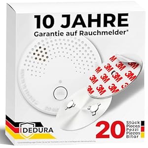 DEDURA Rauchmelder 20er Set mit Magnethalterung