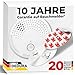 Produktbild Rauchmelder mit Magnethalterung 20er Set - Rauchmelder ohne Bohren und Schrauben mit 10 Jahre Garantie - Rauchmelder Magnethalterung mit extra starken Klebepads