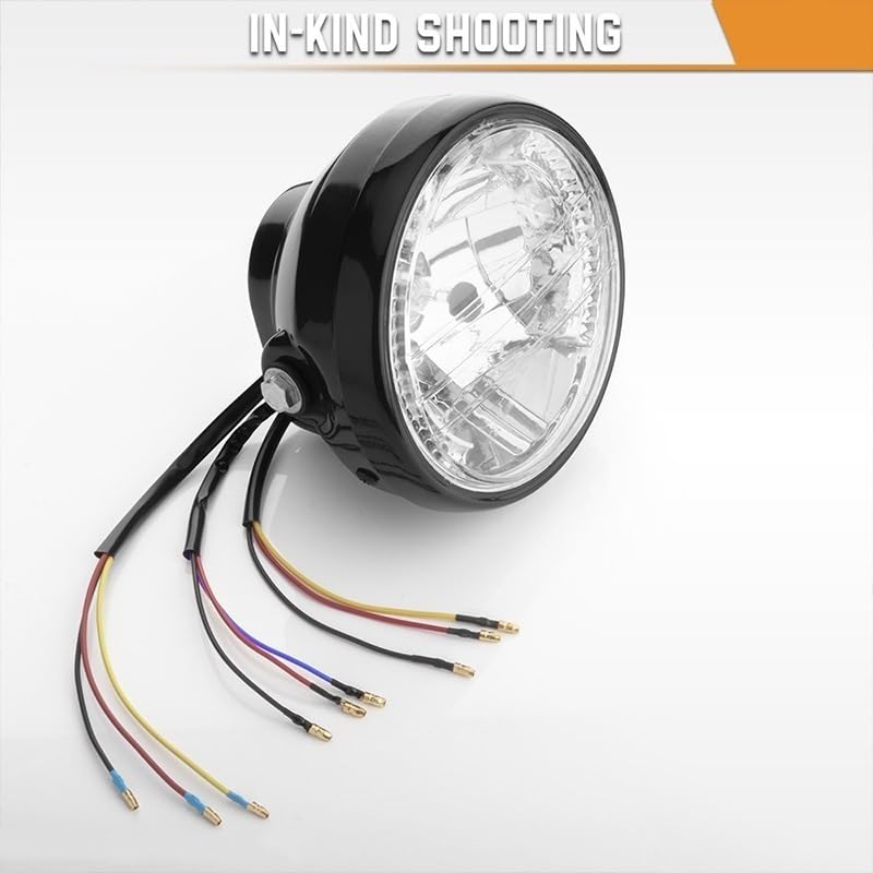 Fari Fendinebbia Faro rotondo per moto da 7 pollici H4 con 9 | Faro rotondo per moto da 7 pollici H4 con 9 fili ad alta luminosità accessori per staffa di buona qualità