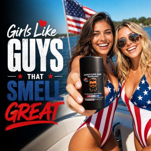 Image of Deodorant for Men - Aluminum Free Mens Deodorant - Natural Deodorants - Sweat Protection for Underarm - Stain-Free Stick Deodorants - Made in USA, 3.2oz (Pack of 2, Freedom)