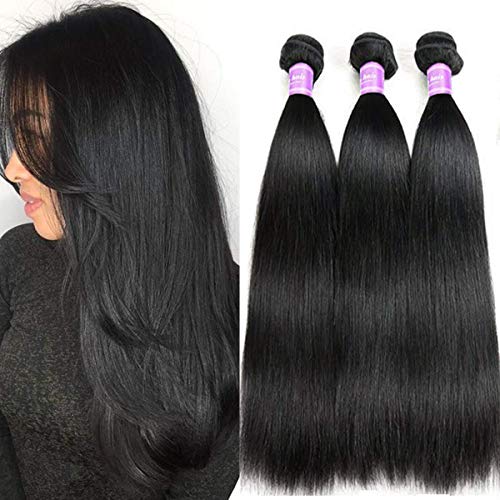 Tissage bresilien en lot cheveux tissage humain naturel bresilienne meches bresiliennes lot bresilienne lisse 3 boucles 8+10+12 pouces cheveux lisse en extension 300g Cover