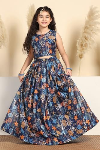 Image of Fashion Dream Girl's Georgette Readymade Lehenga Choli Set|lehenga for kids|kids lehenga