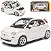 FIAT 500C Cabrio Weiss 2007-2014 18-22117 1/24 Bburago Modell Auto mit individiuellem Wunschkennzeichen
