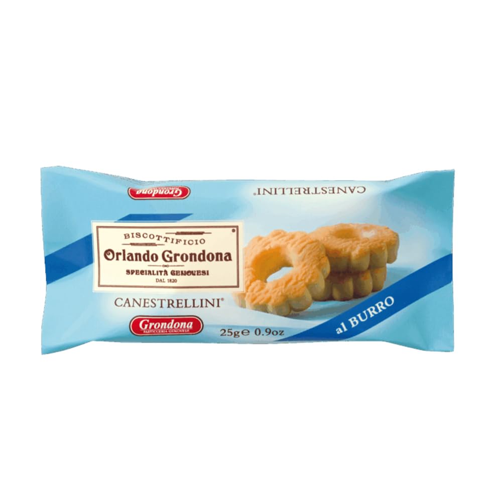 Grondona Canestrellini, Biscotti di Pasta Frolla al Burro Confezione da 40 x 25g