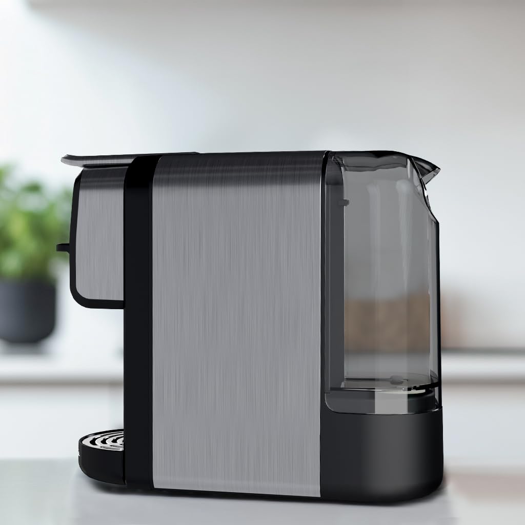 Juanita Cafetera Multicápsula Instant – 1400W, Presión 20 Bares, Compatible con Cápsulas y Café Molido, Pantalla Digital, Depósito 1.3L, Compacta y Fácil de Limpiar