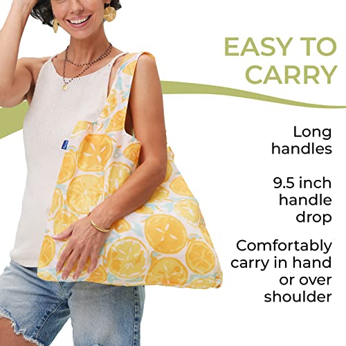 rockflowerpaper-Reusable-Grocery-Bags-Washable-Foldable-Packable-Tote-Large-Handles-Heavy-Duty-Zippered-Top-Pouch