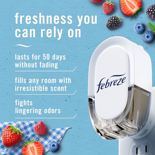 Febreze Plug In Air Freshener, Odor-Fighting Scented Oil Refill, Summer Berry Picking, 2 Refill - image 3