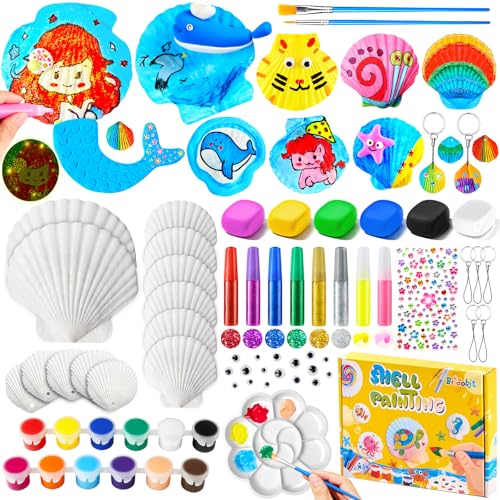 Bridokit Kit de Pintura con Conchas que Brillan en la Oscuridad Marinas para Niños, DIY Kits de Manualidades para Niños, Kit para Hacer llaveros, con Arcilla Que se Seca al Aire, Regalo Niña 3-12 Años Bridokit Kit de Pintura con Conchas que Brillan en la Oscuridad Marinas para Niños, DIY Kits de Manualidades para Niños, Kit para Hacer llaveros, con Arcilla Que se Seca al Aire, Regalo Niña 3-12 Años