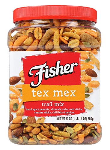 FISHER Snack Tex Mex Trail Mix, 30 oz, Hot & Spicy Peanuts, Almonds