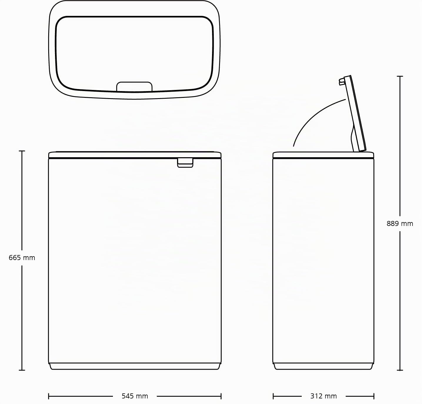 Brabantia Bo Touch Bin Pattumiera, Metallo, Bianco, 2 x 30 Litri