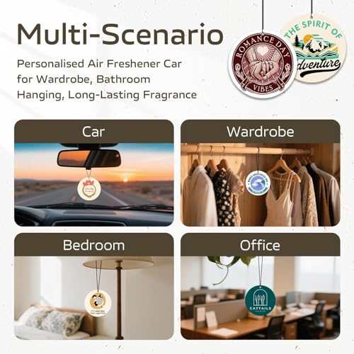 Image of HINFKA Custom Car Air Fresheners for Company Logos | Business Gifts; Event Giveaways; 10-1000 Pcs Bulk Orders; Double-Sided Print; Scent Options Available; Round