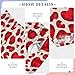 voucong Fashion Bright Red Heart Leopard Christmas Pajama Pants Long Printed Clothes Houses with Pockets