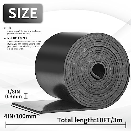 Rubber Strip Neoprene Rubber Sheet 100mm(W) x3mm(T) x3m(L) Neoprene Rubber Strips Solid Rubber Rolls for DIY Gaskets Crafts - Image 2