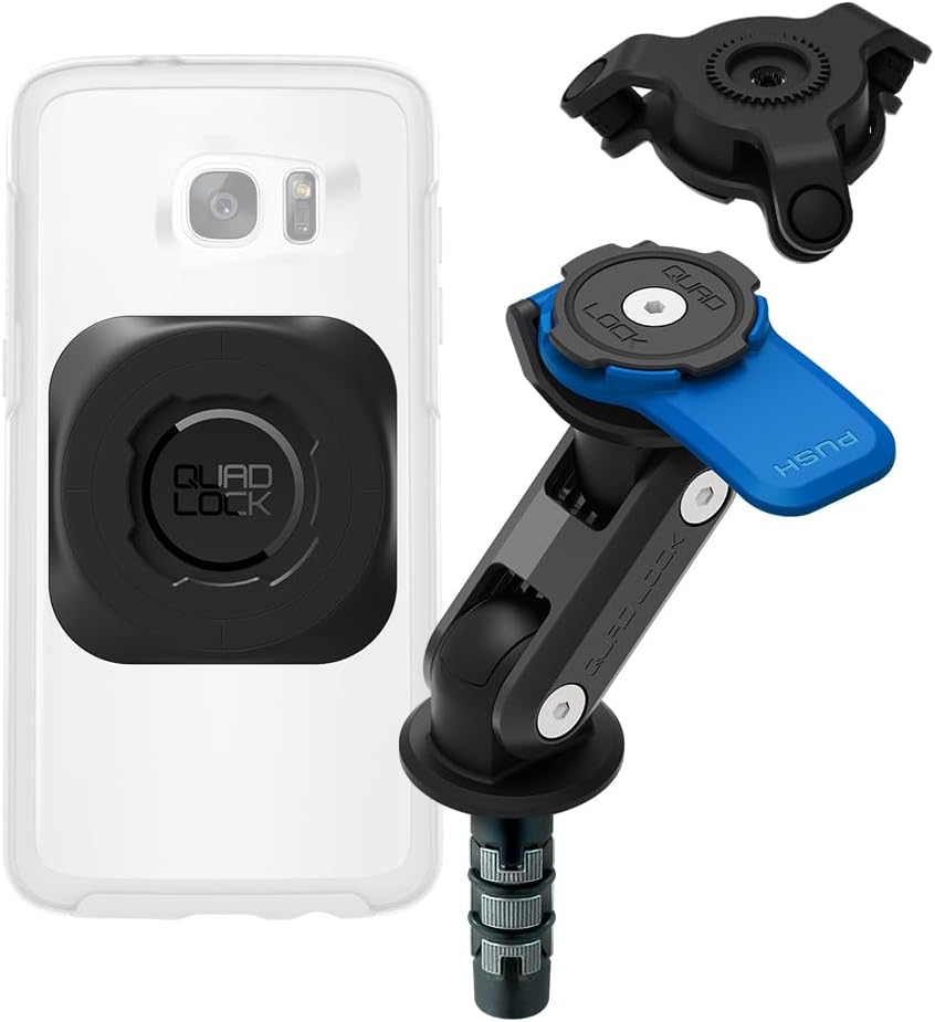 Quad LockFork Stem Motorcycle Phone Mount Kit with Vibration Dampener and MAG Universal Adaptor