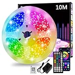 Realky Led Strip Light, 10m Led Lights, Cuttable Led Light Strips with Smart App Control Remote, Music Sync Colour Changing RGB Led Strip Lights for Room Decoration