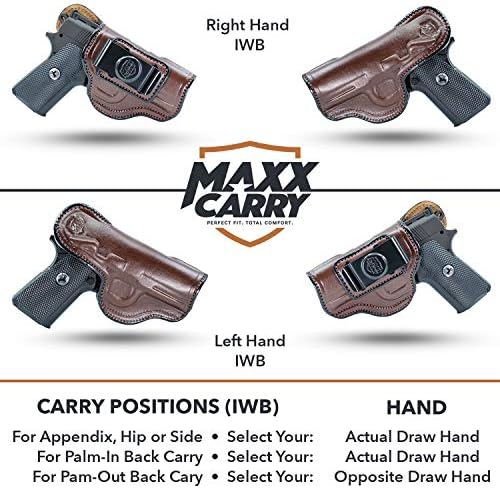 Maxx Carry Inside The Waistband Leather Holster Fits Kimber Ultra Carry II. IWB Holster. Detail