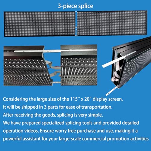 Image of P10(115 inch*20 inch) Outdoor Programmable Scrolling Led Sign Custom Digital Business Display Screen Full Color Advertising Light Wifi Control