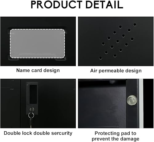 Miniatura 4 de WISUNO Armario de almacenamiento de metal de 9 puertas con ranura para tarjetas, organizador, zapatos y bolsas, casillero de acero para oficina,