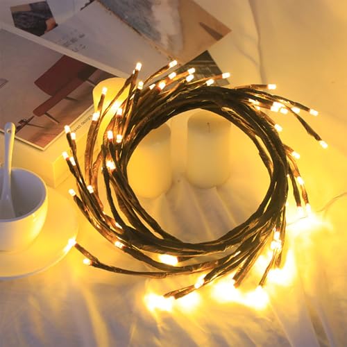 Koboko Lichterkette Willow Vine, 72 LED Lichterzweige Lichterkette Wand, 8 Modes USB Weidenrebe Baum Lichter mit Fernbedienung|Timer, Biegbare Künstliche Baumzweige Lichter Schlafzimmer Wand Deko – Bild 2
